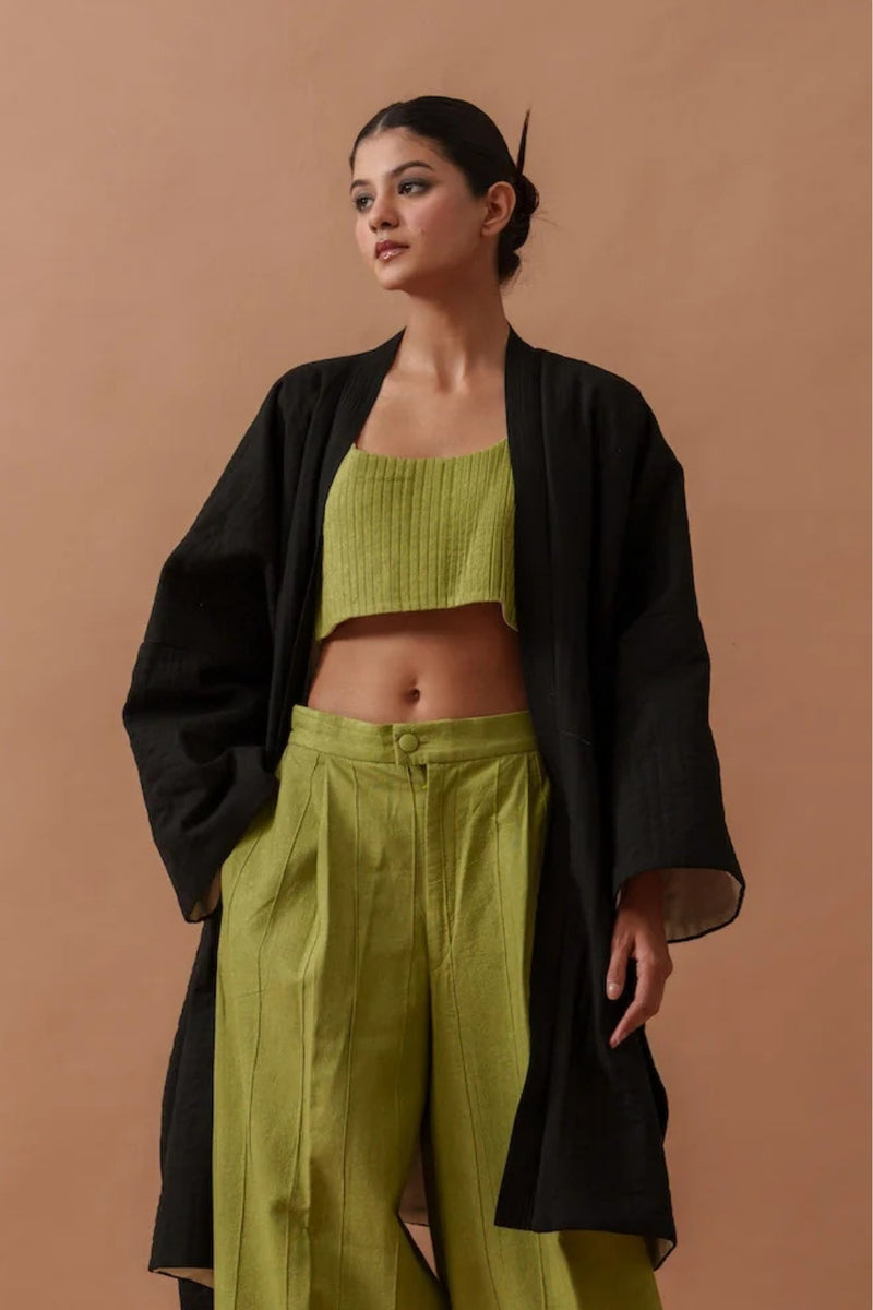 Sunflower Top handwoven cotton top/shirt by Stoique in green for women Worldwide
