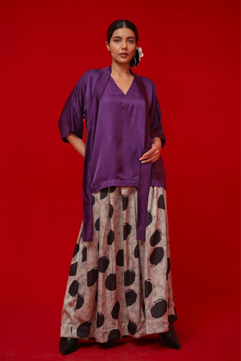 Discover Pants-Black + Grey satin tunics/kaftan by Stoique in black, grey for women Worldwide