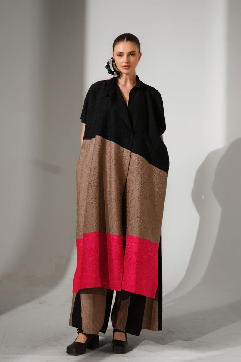 Awaken Tunic-Black + Grey + Pink crushed silk tunics/kaftan by Stoique in black, grey, pink for women Worldwide