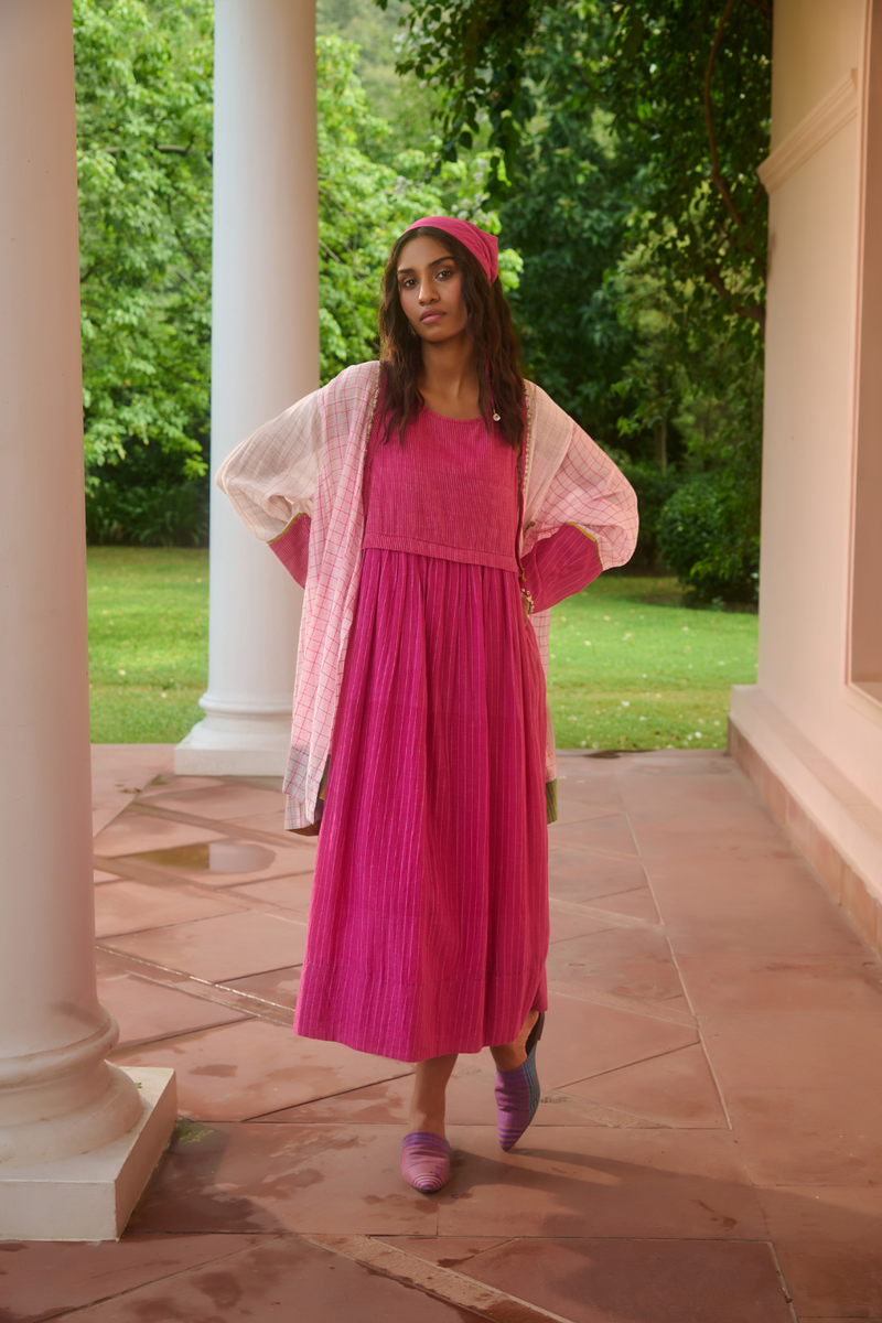 JESSIE OVERLAY-PINK & IVORY silk by SWATTI KAPOOR in multi color for women Worldwide