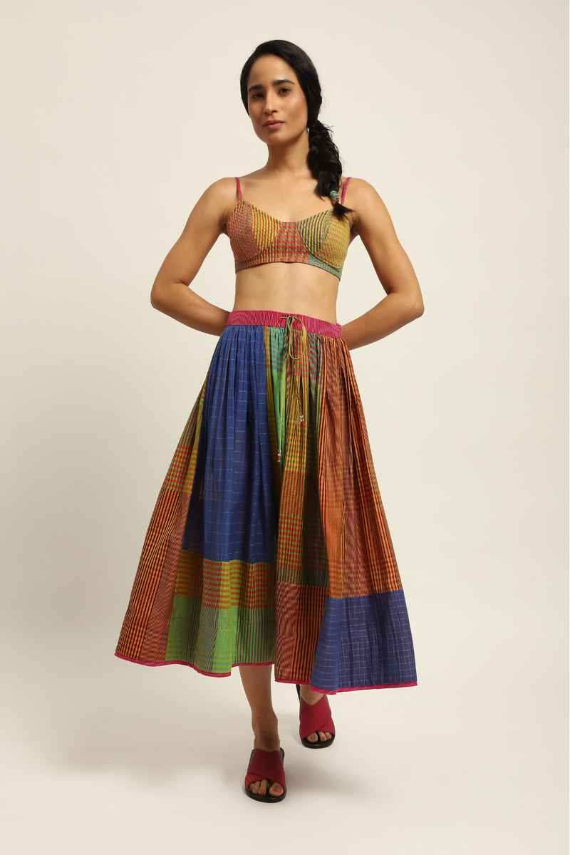 PEGGIE BUSTIER-MULTICOLOR silk by SWATTI KAPOOR in multi color for women Worldwide