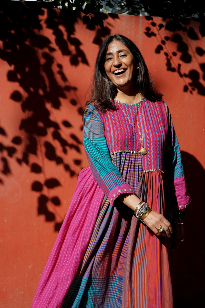 CASEY DRESS-MULTICOLOR silk by SWATTI KAPOOR in multi color for women Worldwide
