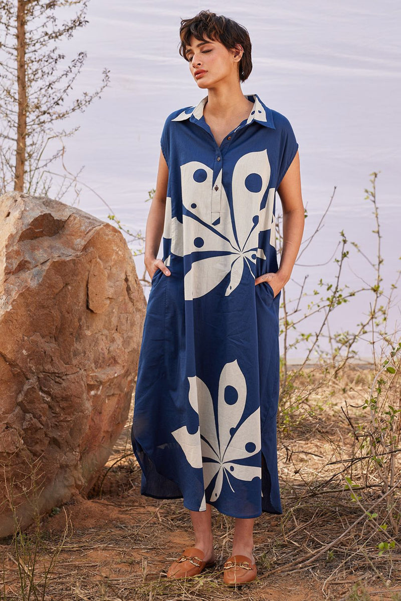 Azalea cotton by Khara Kapas in blue for women Worldwide