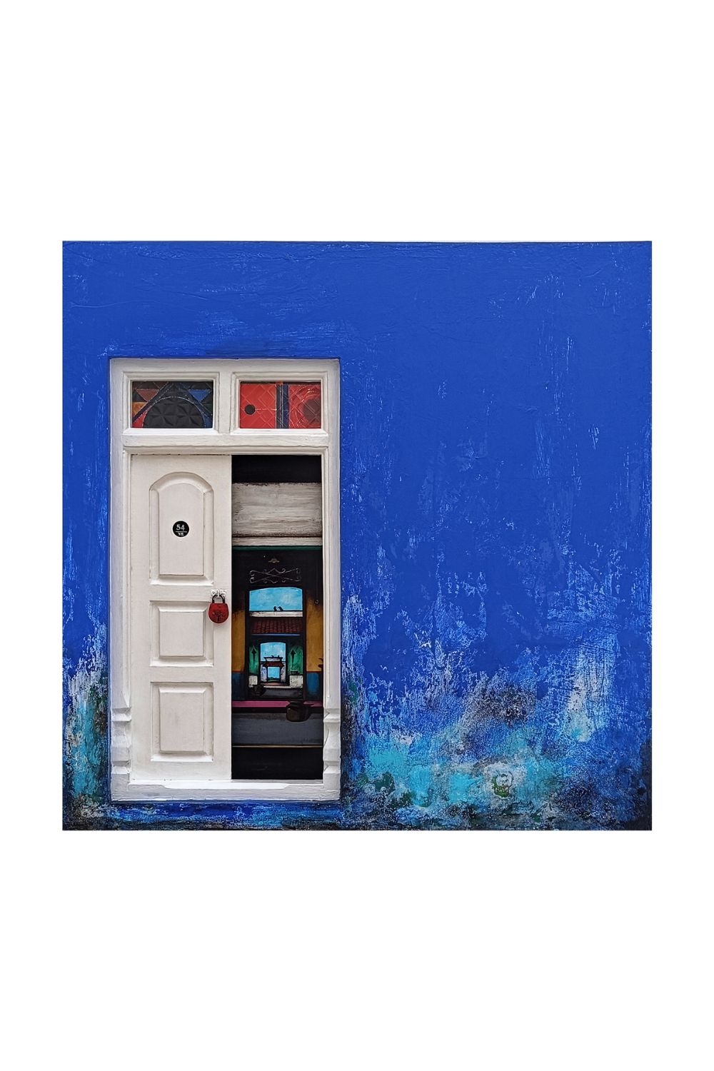 AAF24KR-13 Blue Wooden Box Door