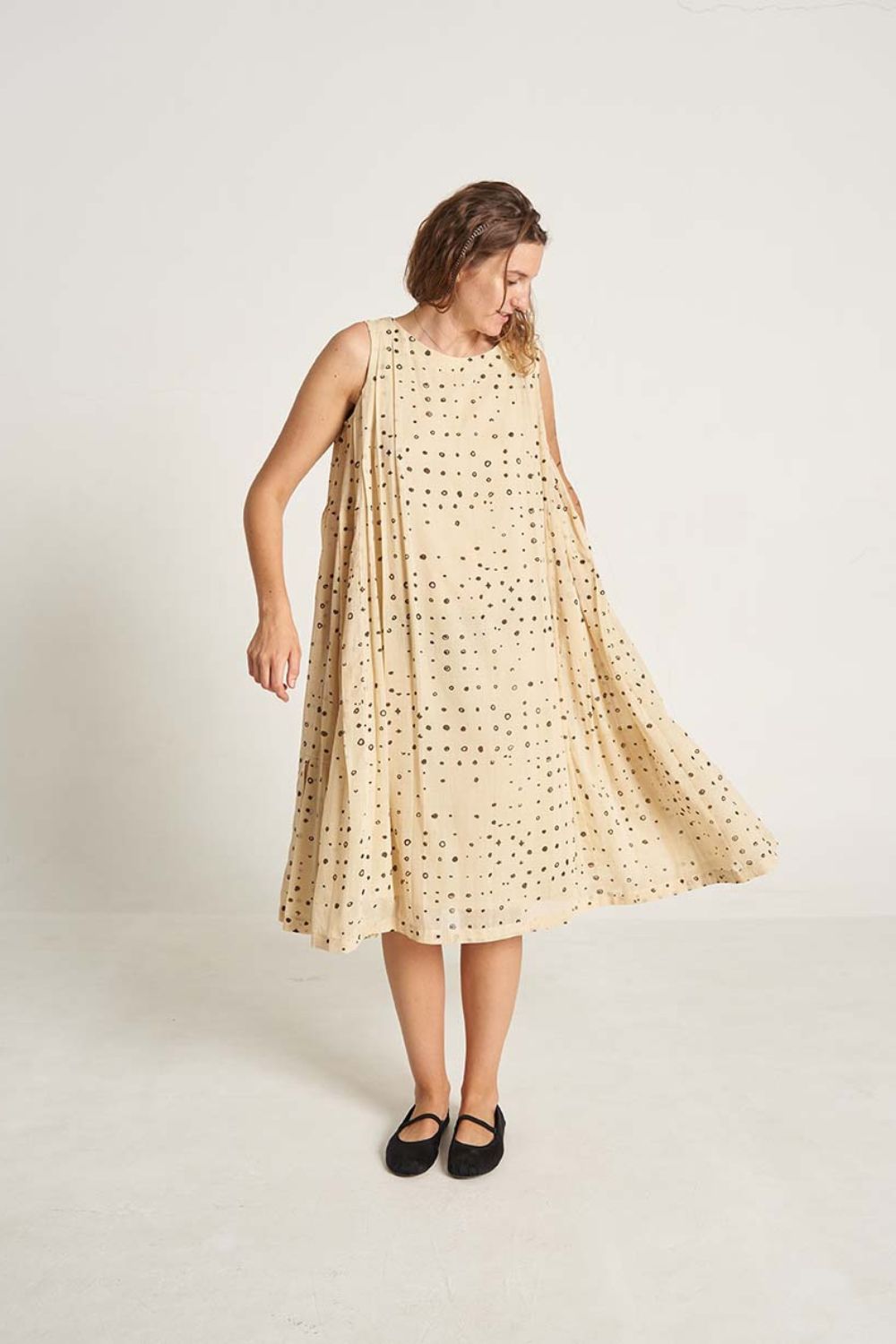 Pleated Cribble Dress