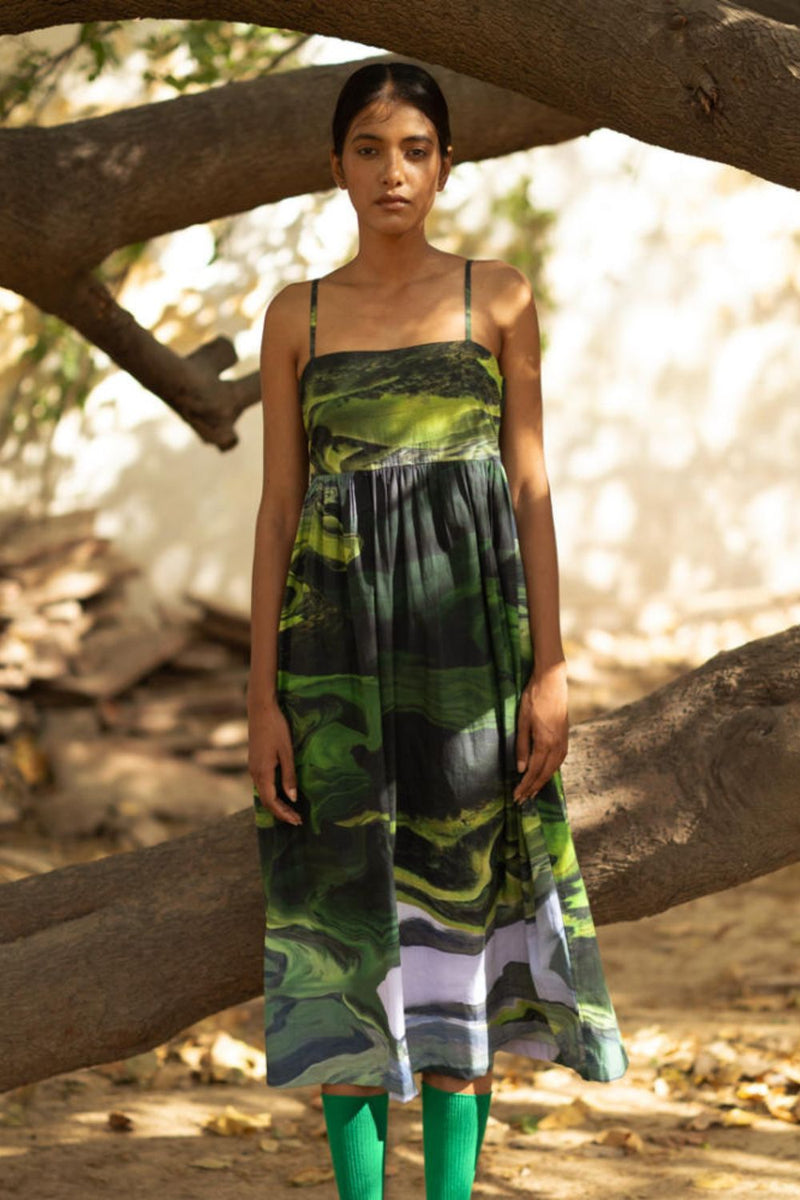 Ella Green Dress by Doodlage in green color for women Worldwide
