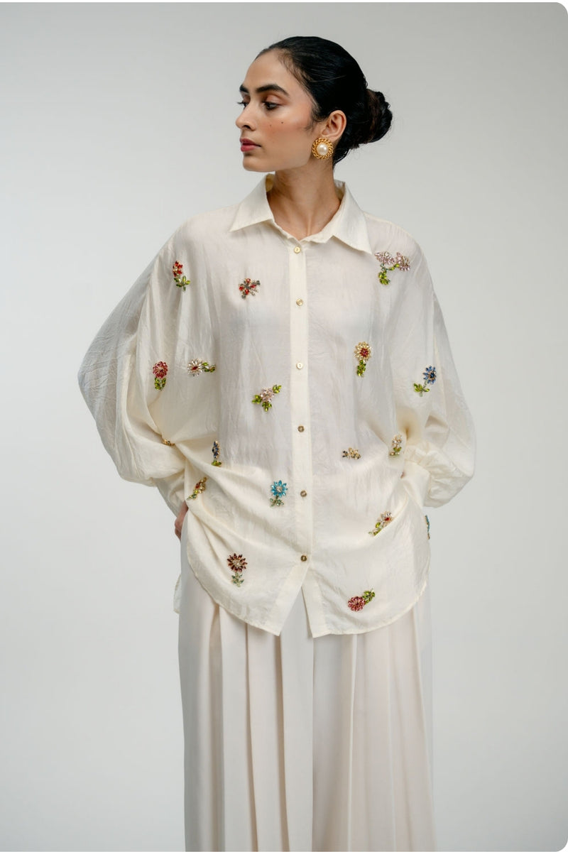 Once Again Shirt mulberry silk top/shirt by Ode to Odd in off white for women Worldwide