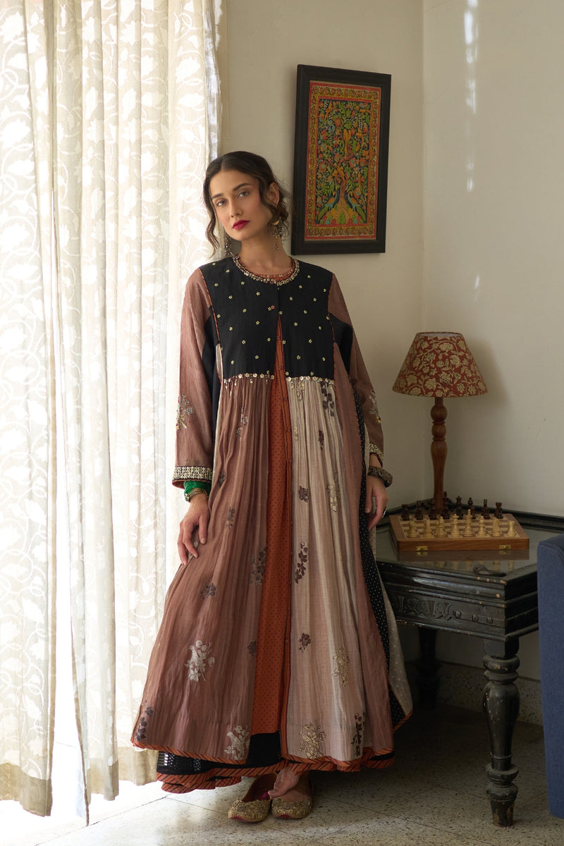 Aria Kurta chanderi kurta/kurta set by SWATTI KAPOOR in multi-color for women Worldwide