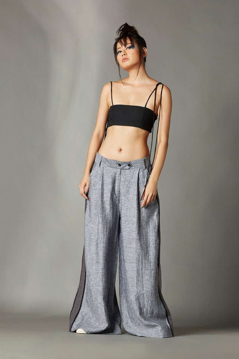 Morgan Trousers by Chola in grey color for women Worldwide