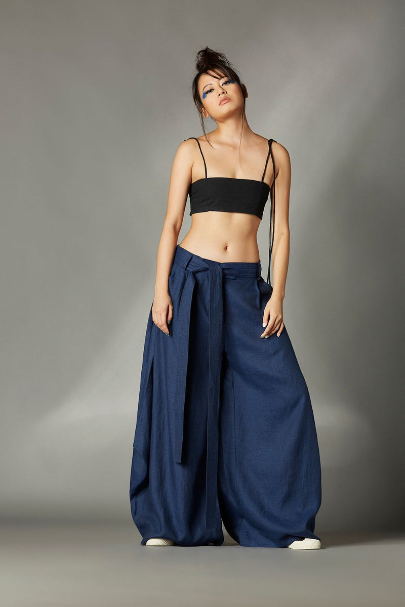 Rumi Trousers by Chola in blue color for women Worldwide