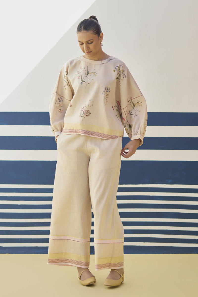 Myra Watercolor Floral Co-ord Set
 - Sand by Manan in natural color for women Worldwide