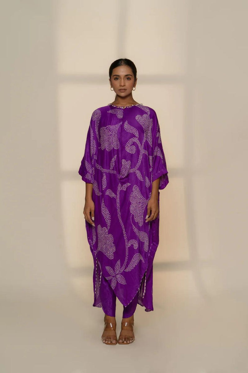 IKEBANA SET-PURPLE silk by Dyelogue in purple color for women Worldwide