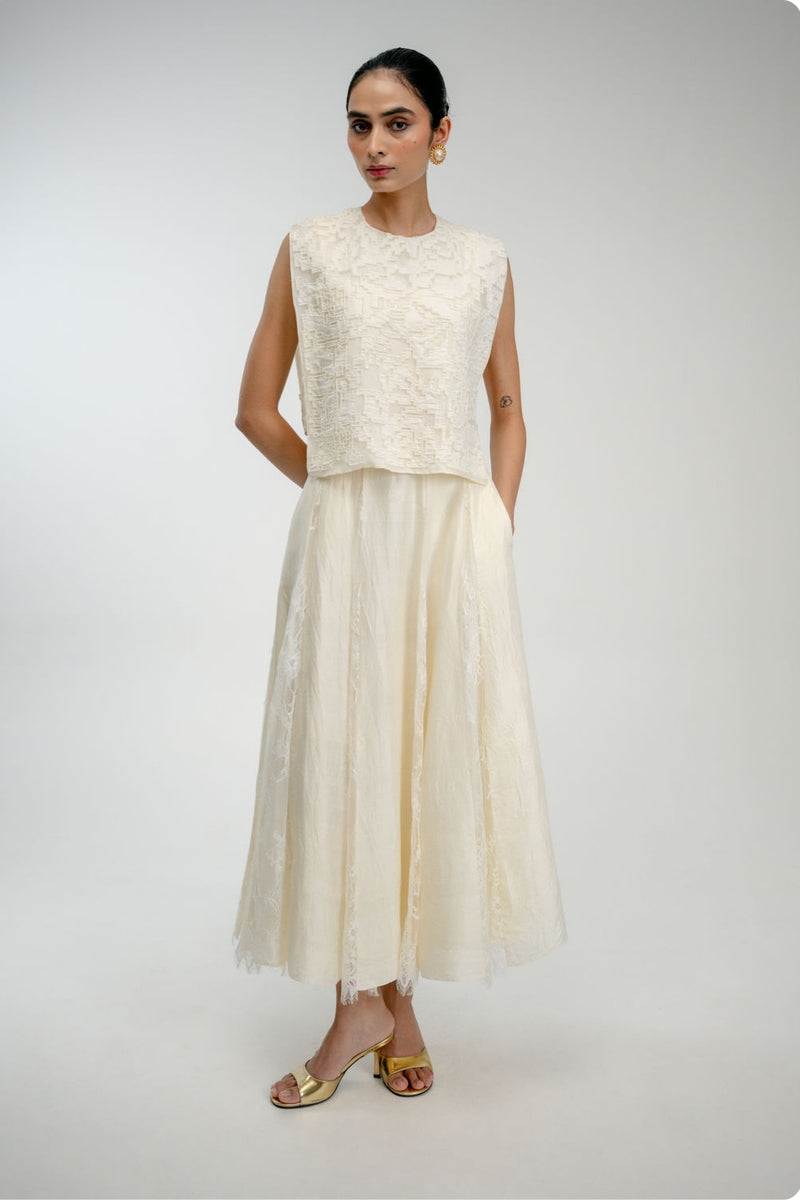 Love Letter Set mulberry silk co-ord set by Ode to Odd in off white for women Worldwide
