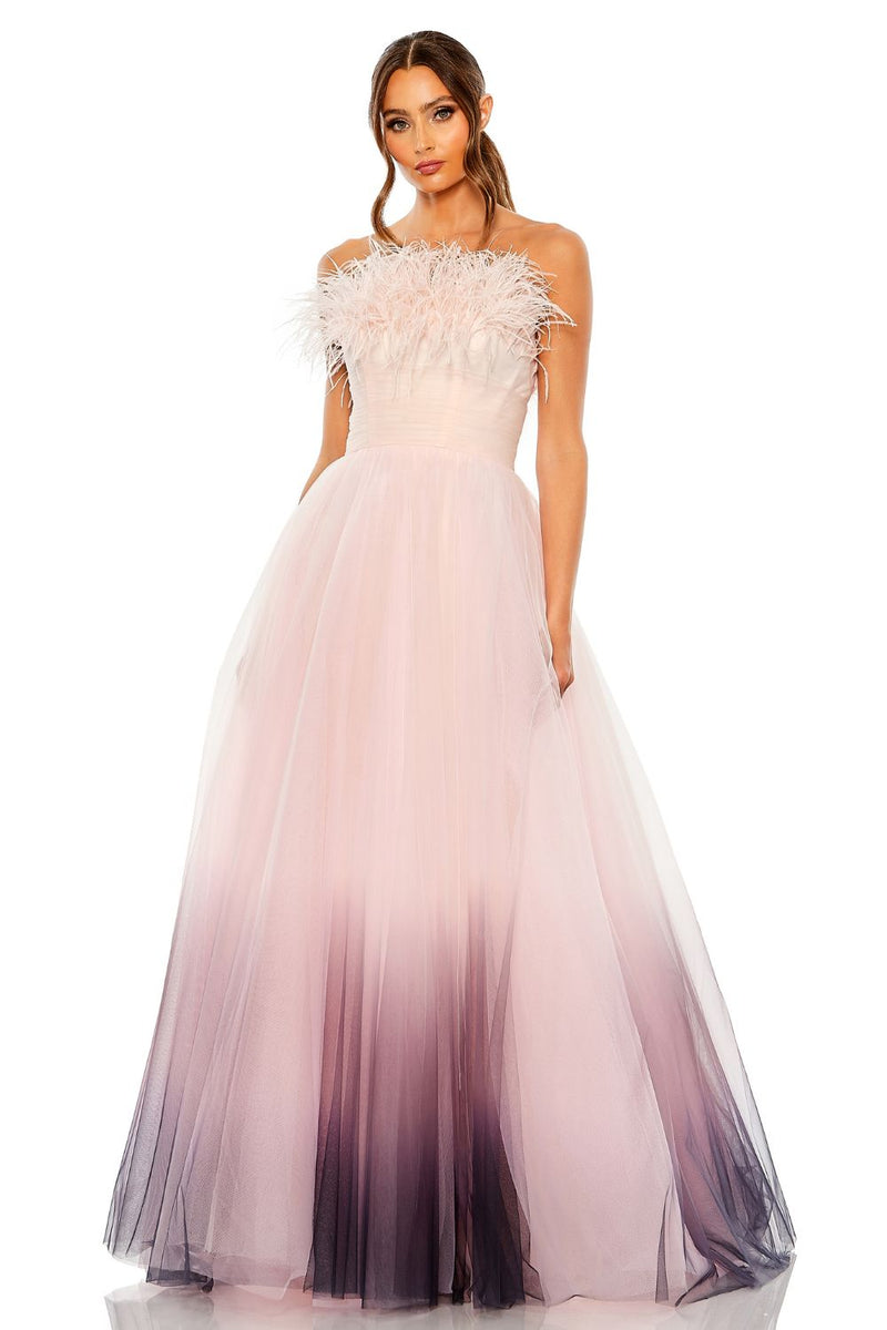 MD-20557 Off Shoulder Ombre Gown-Pink by Mac Duggal in pink color for women Worldwide