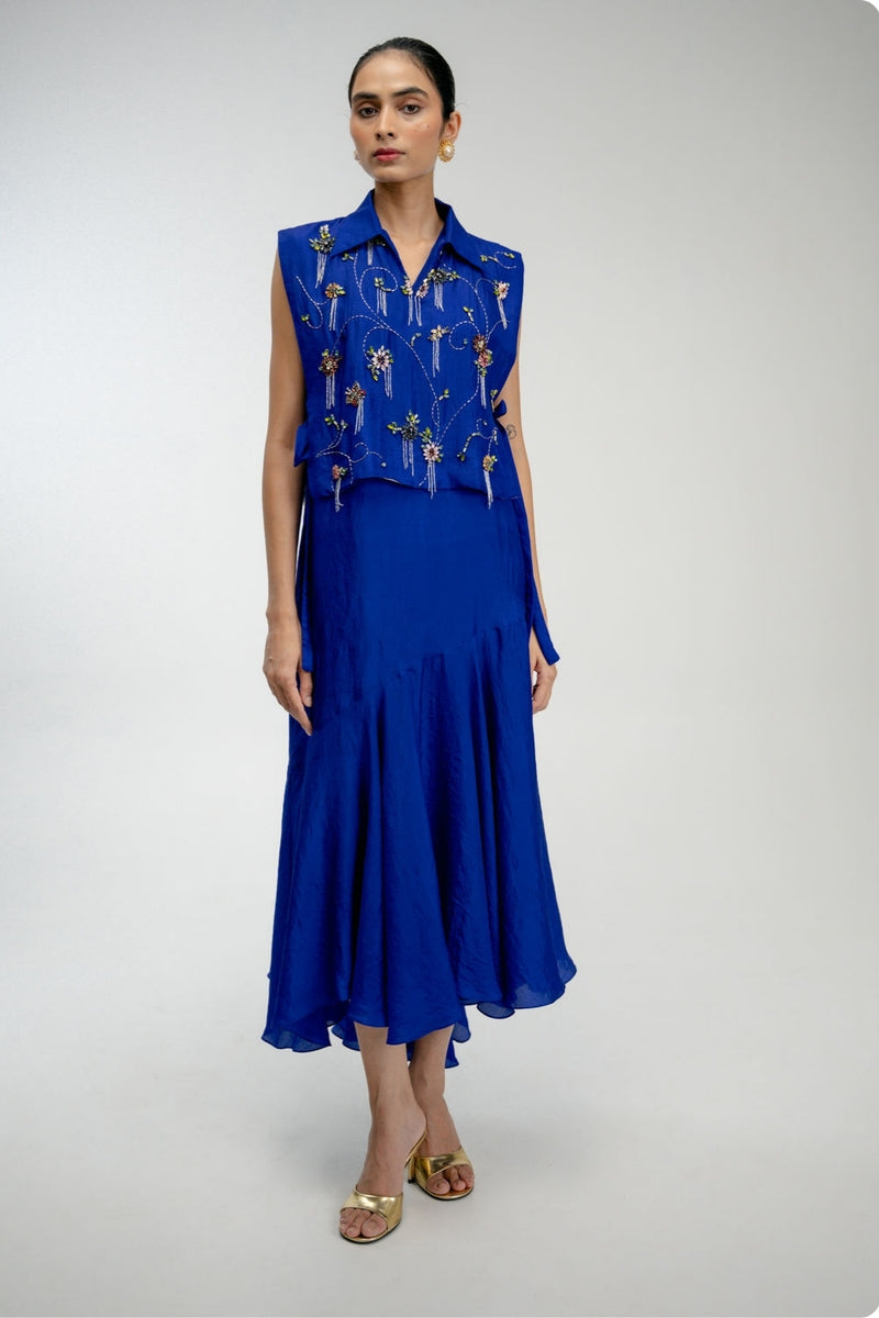 Thread Story Set mulberry silk dress by Ode to Odd in blue for women Worldwide