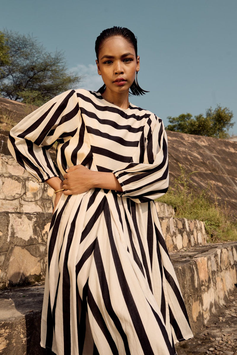 Emu dress cotton by Khara Kapas in black for women Worldwide