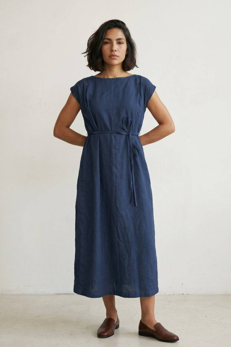 Erna Muted Indigo Dress