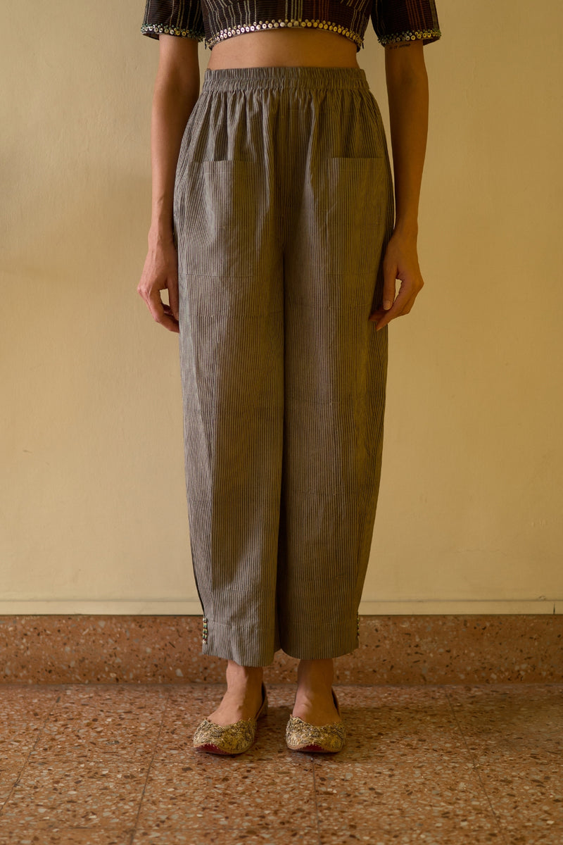 Kajal Pant cotton pyjama/salwar by SWATTI KAPOOR in grey for women Worldwide