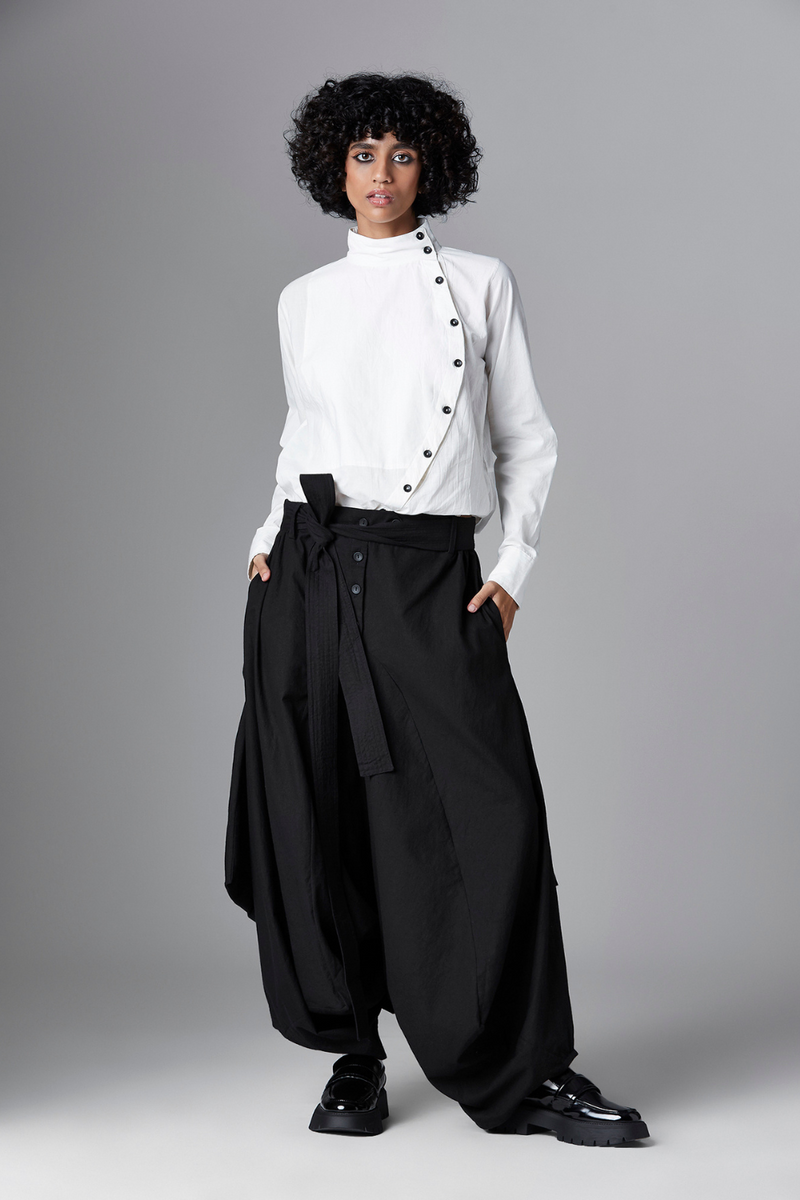 ABIR TROUSERS poplin Pants/Trousers by Chola in black color for women Worldwide