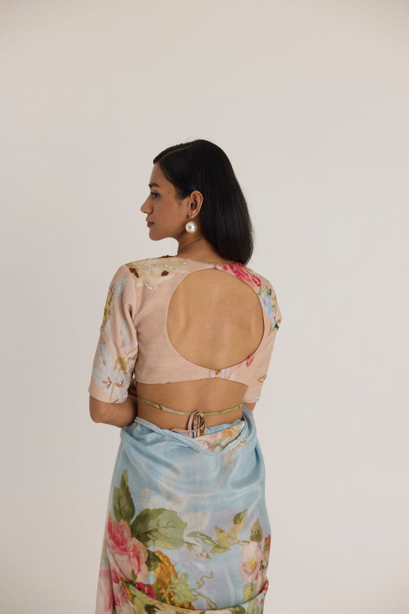 HAZEL BLOUSE organza by Yam in pink color for women Worldwide