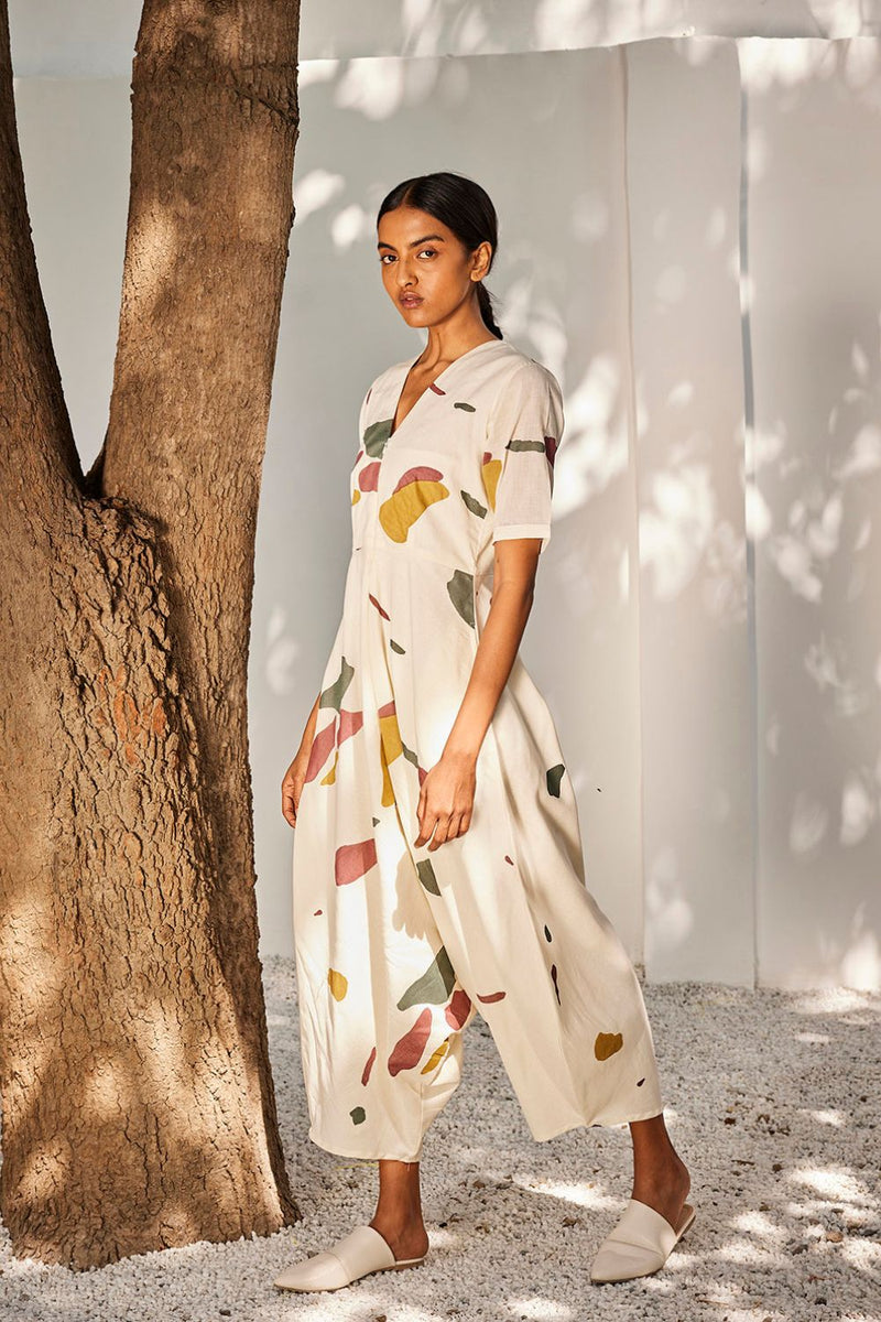 Time lapse jumpsuit Jumpsuits by Khara Kapas in ecru for women Worldwide