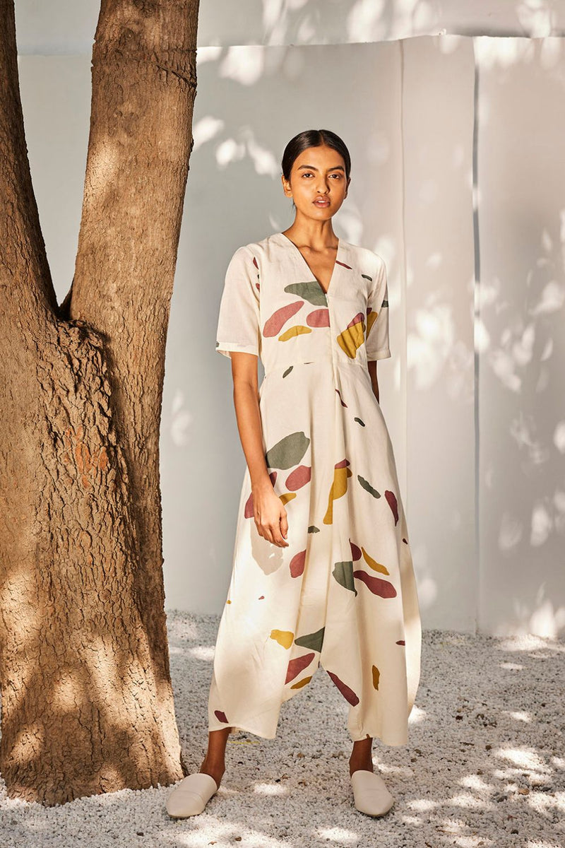Time lapse jumpsuit Jumpsuits by Khara Kapas in ecru for women Worldwide