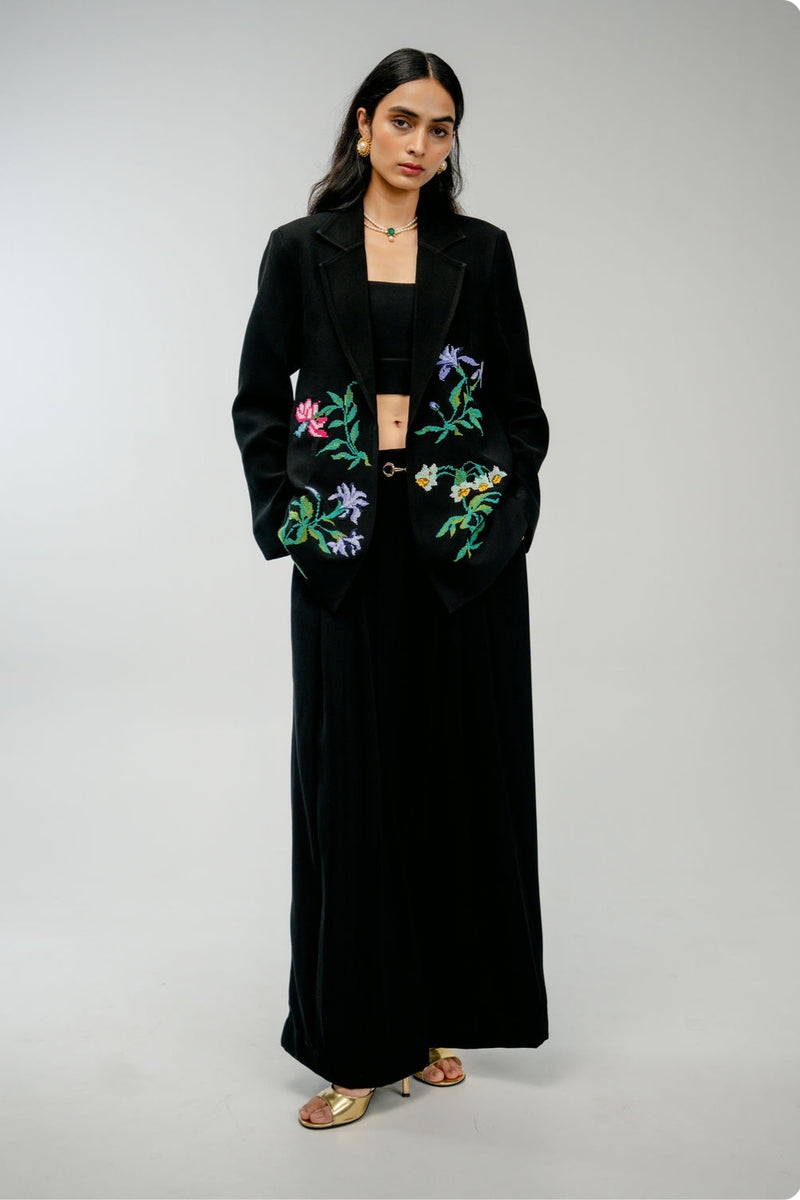 Still Loved Set japanese crepe co-ord set by Ode to Odd in black for women Worldwide