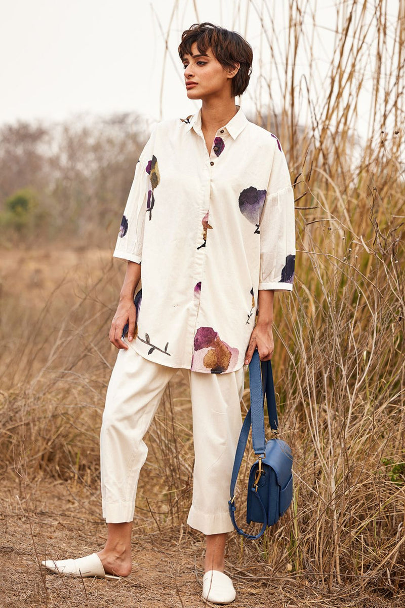 Cascade fling Pants cotton by Khara Kapas in white for women Worldwide