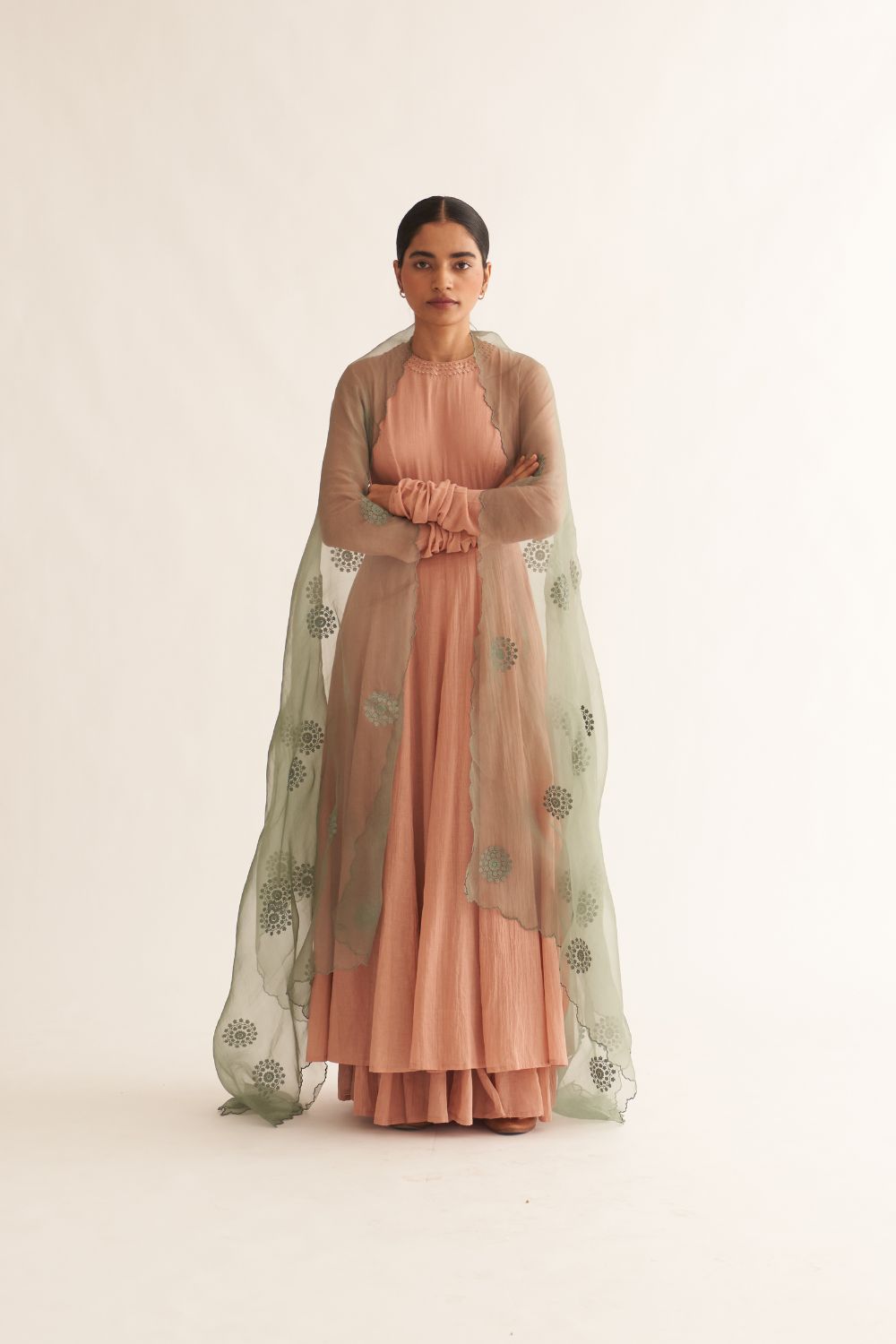 AMRITA OLD ROSE GHOOMAR ANARKALI SET