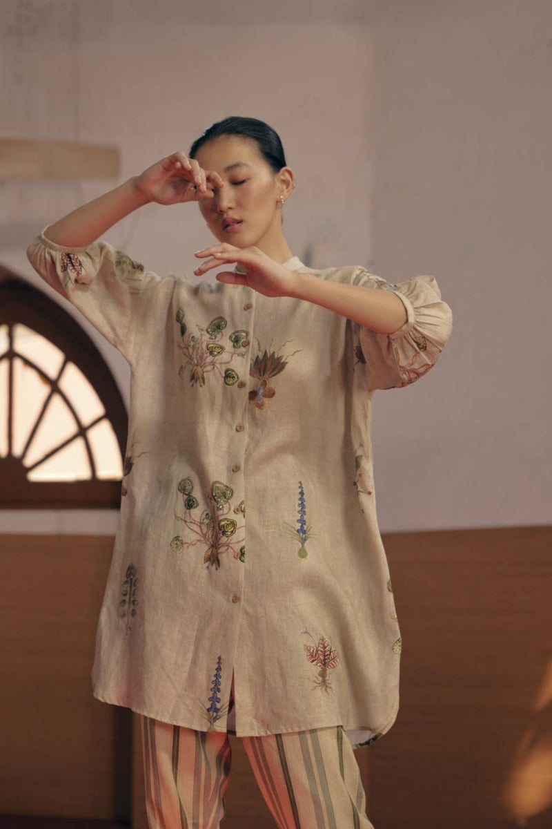 Oracle Tunic - Botanical Ivory Dress by CORD in ivory for women Worldwide