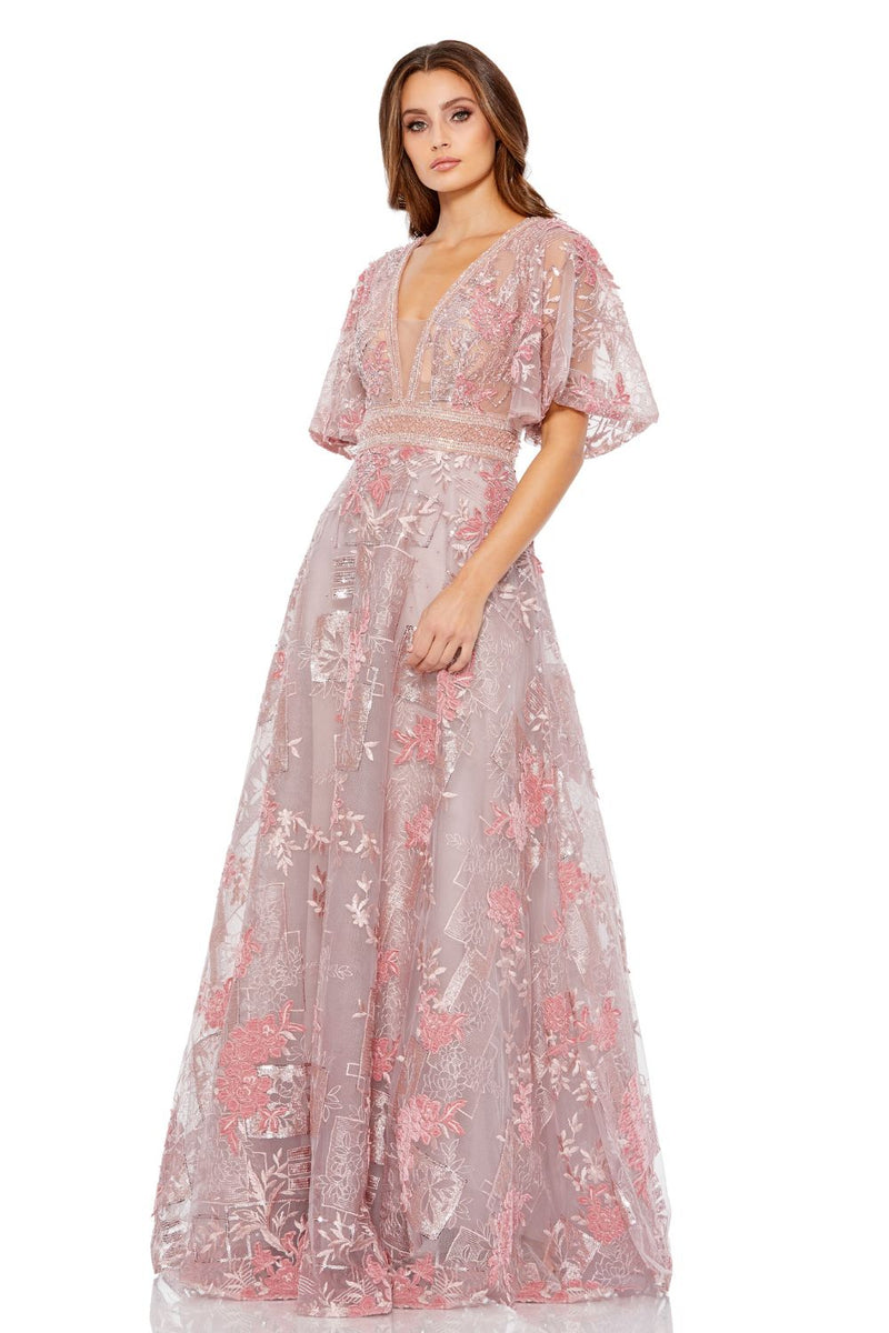MD-20262 Flared Gown-Pink by Mac Duggal in pink color for women Worldwide