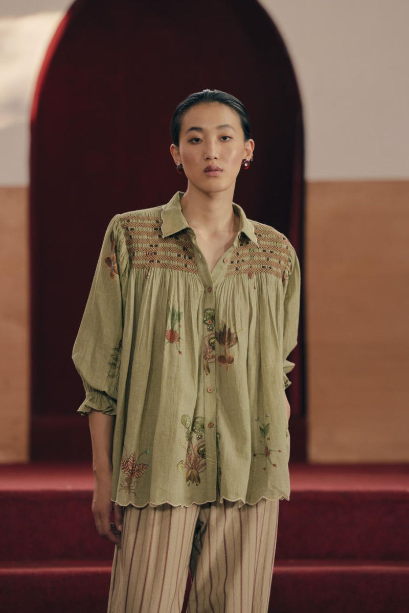 Judy Shirt - Sage Green Botanical by CORD for Worldwide