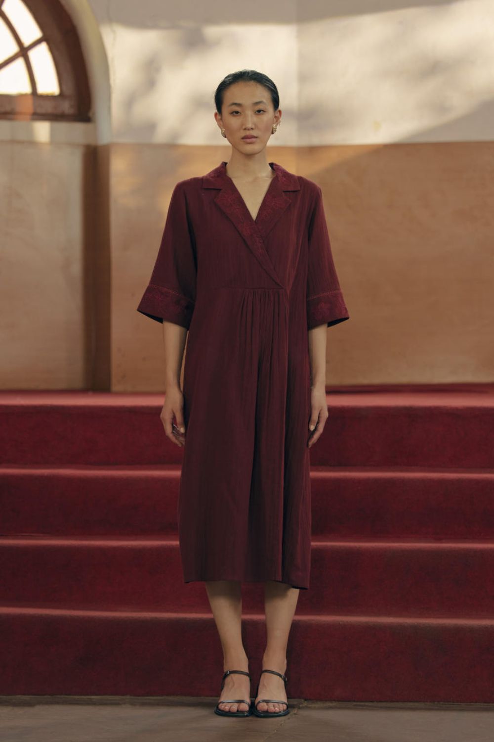 Overlap Dress - Ruby