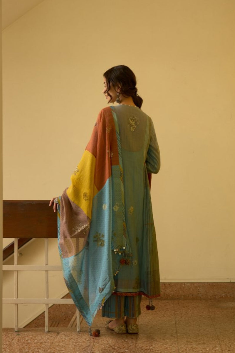 Raji Dupatta chanderi dupatta by SWATTI KAPOOR in multi-color for women Worldwide