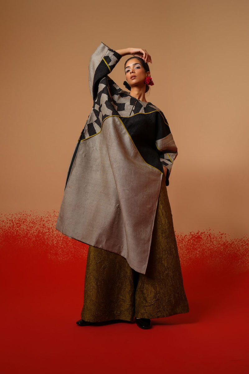 Root Pants-Moss Green mysore silk pants/trousers by Stoique in moss green for women Worldwide