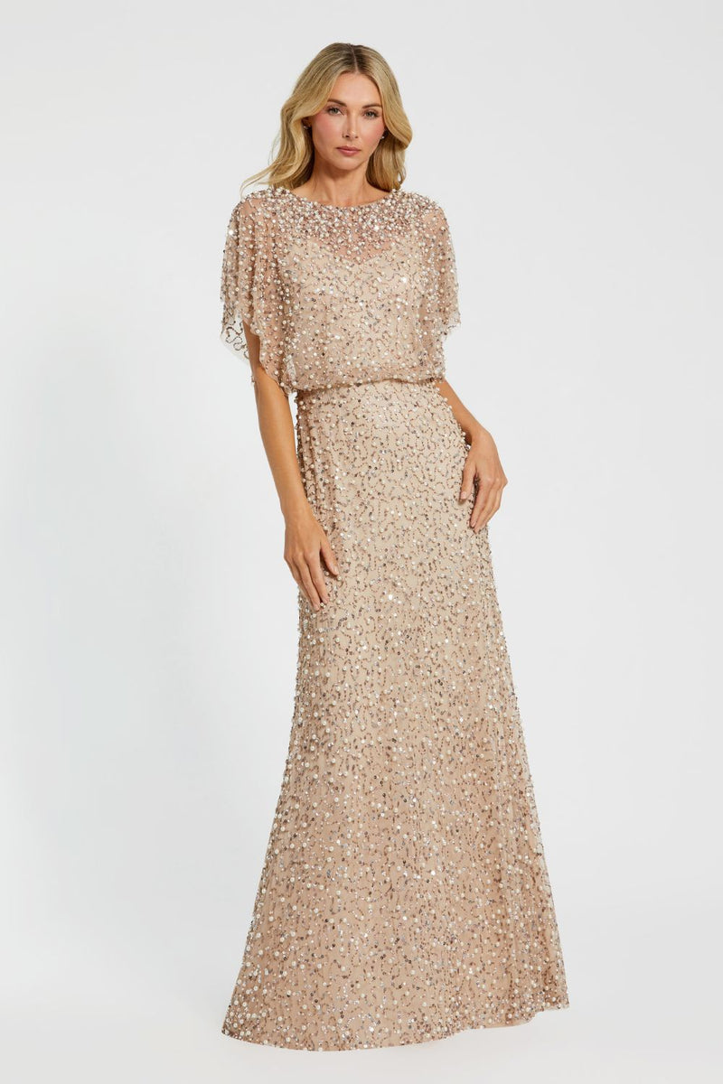 MD-14523 Aline Gown-Beige by Mac Duggal in beige color for women Worldwide