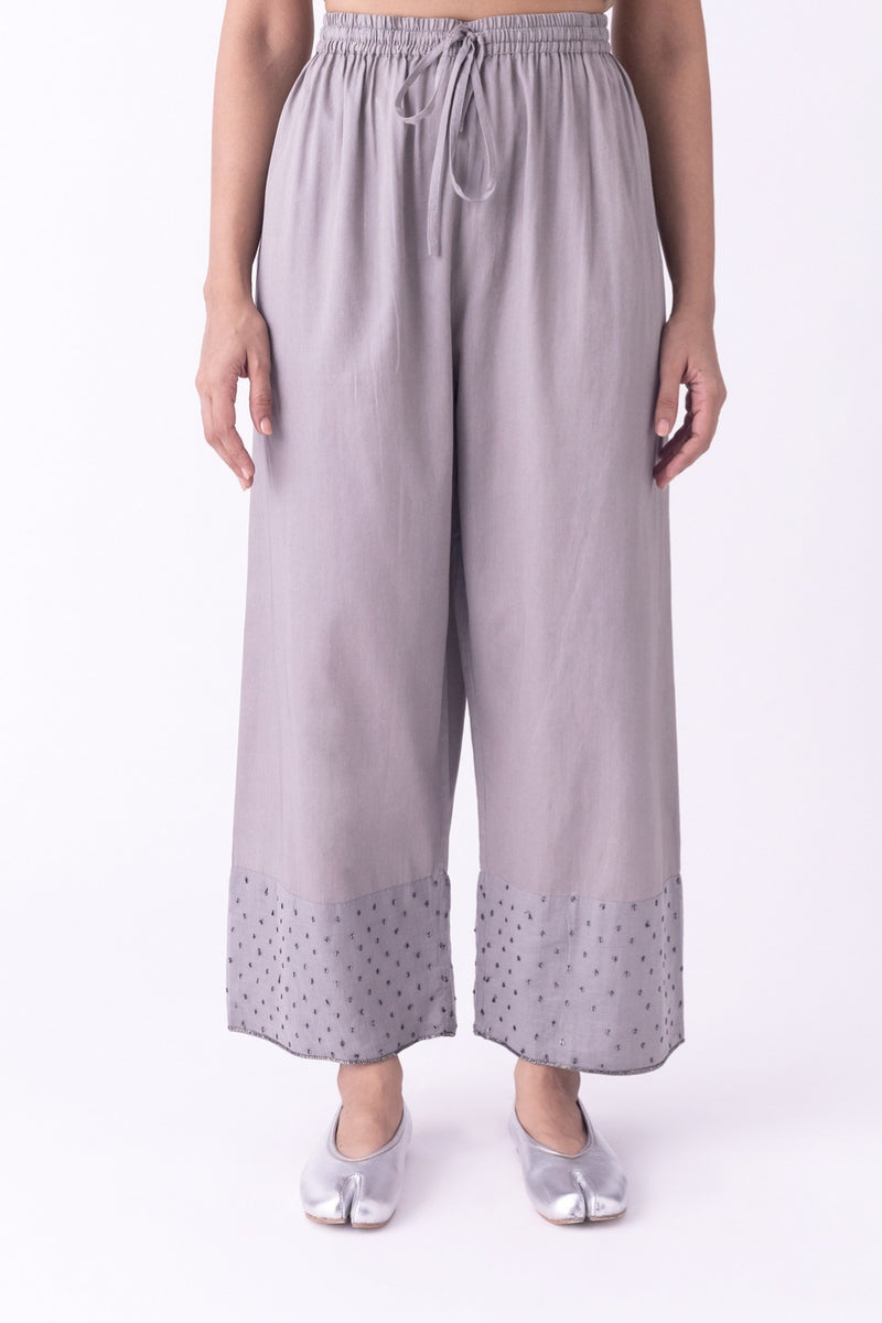 Vritika-Pyjama cotton satin pyjama/salwar by Shades of India in grey for women Worldwide