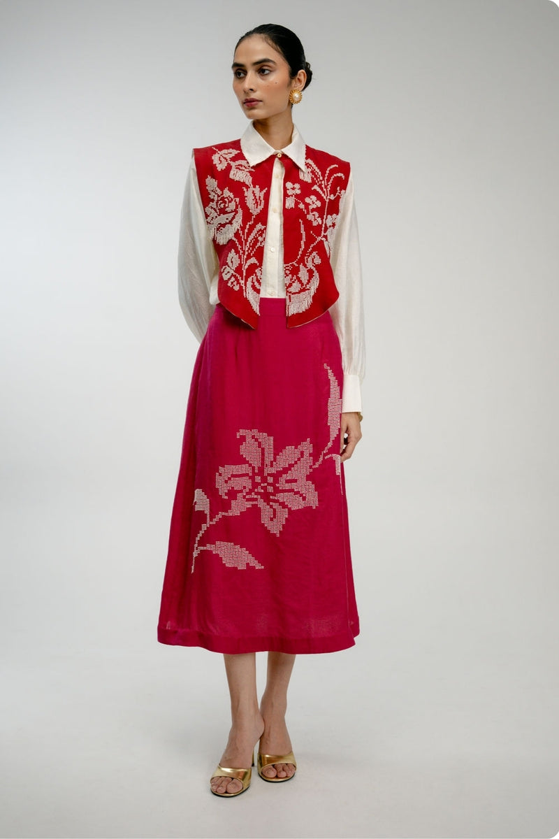 From Before Set mulberry silk co-ord set by Ode to Odd in red for women Worldwide