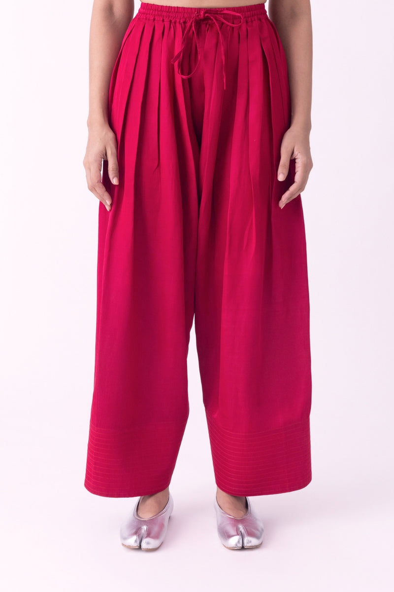Vanya-Salwar linen blend pyjama/salwar by Shades of India in pink for women Worldwide