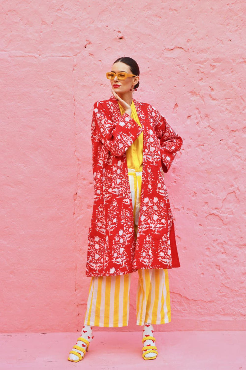 LAAL PARI Jackets & Overlays by TOKREE in red color for women Worldwide