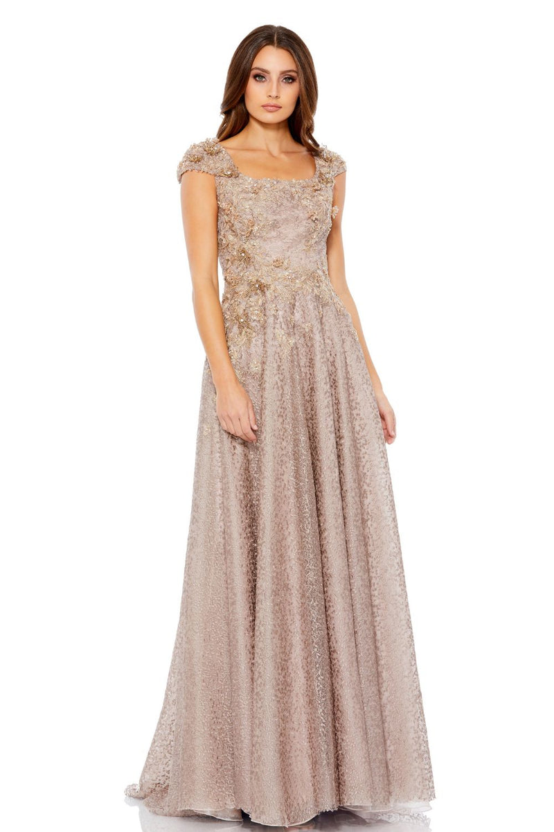 MD-11188 Flared Gown-Brown by Mac Duggal in brown color for women Worldwide