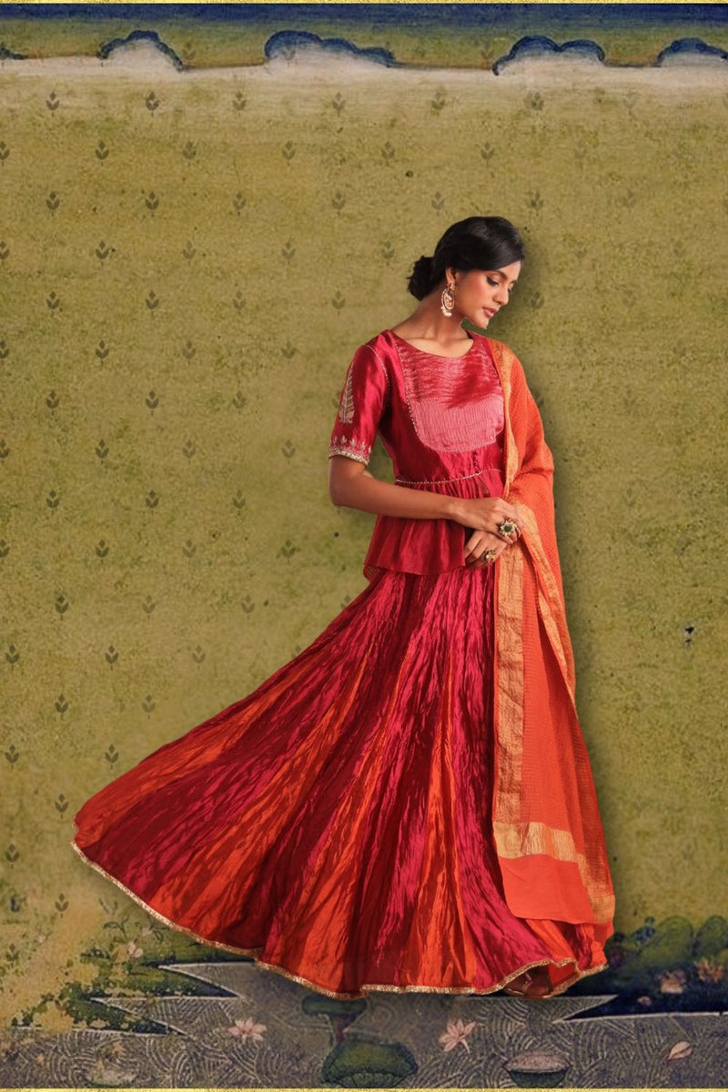 Gulal Lehenga Choli Dupatta by Myoho for women Worldwide