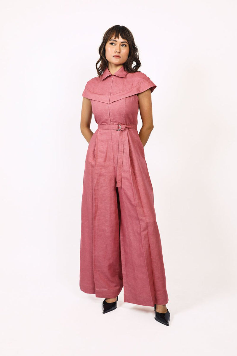 Sophie cape jumpsuit 100% cotton by Leh Studios for women Worldwide