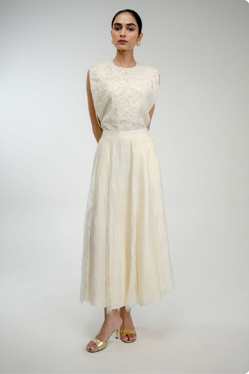 Old Rose Skirt mulberry silk skirt by Ode to Odd in off white for women Worldwide