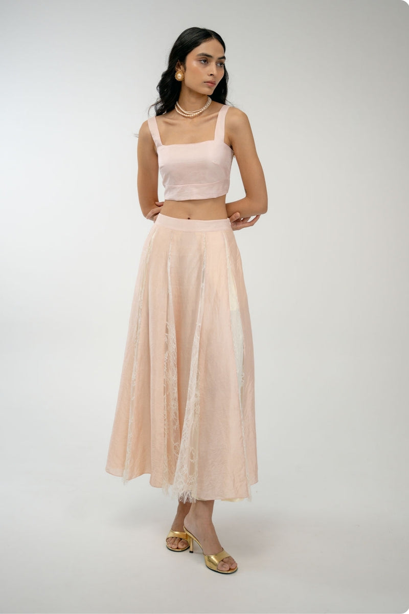 Then & Now Skirt mulberry silk skirt by Ode to Odd in pink for women Worldwide