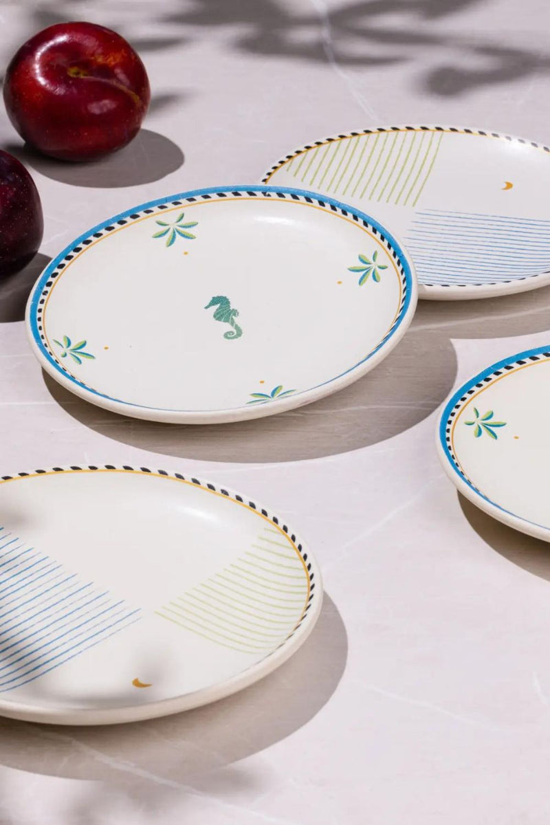 Mirissa Tapas Plates - set of 4 linen by Gado Living for Worldwide