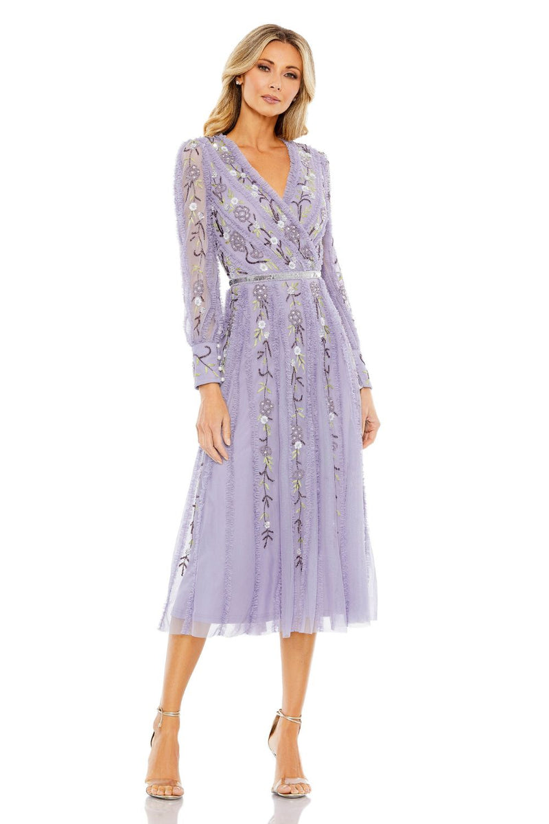MD-9133 Midi Dress-Purple by Mac Duggal in purple color for women Worldwide