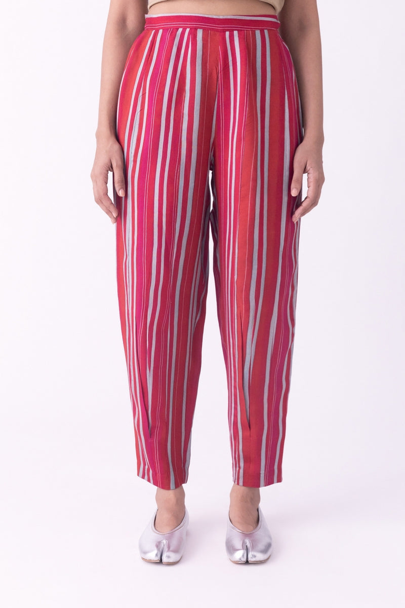 Beej-Pant silk blend pyjama/salwar by Shades of India in red for women Worldwide