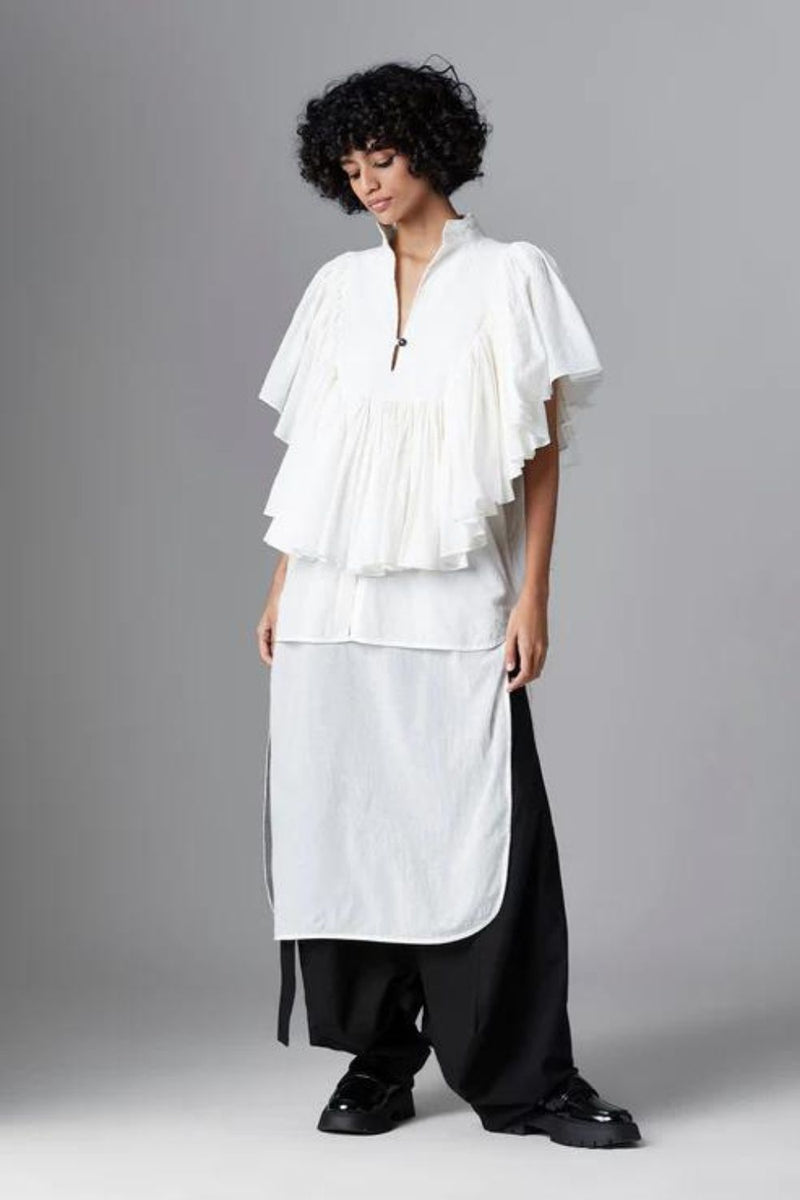 AMARIS SHIRT cotton Tops and Shirts by Chola in white color for women Worldwide