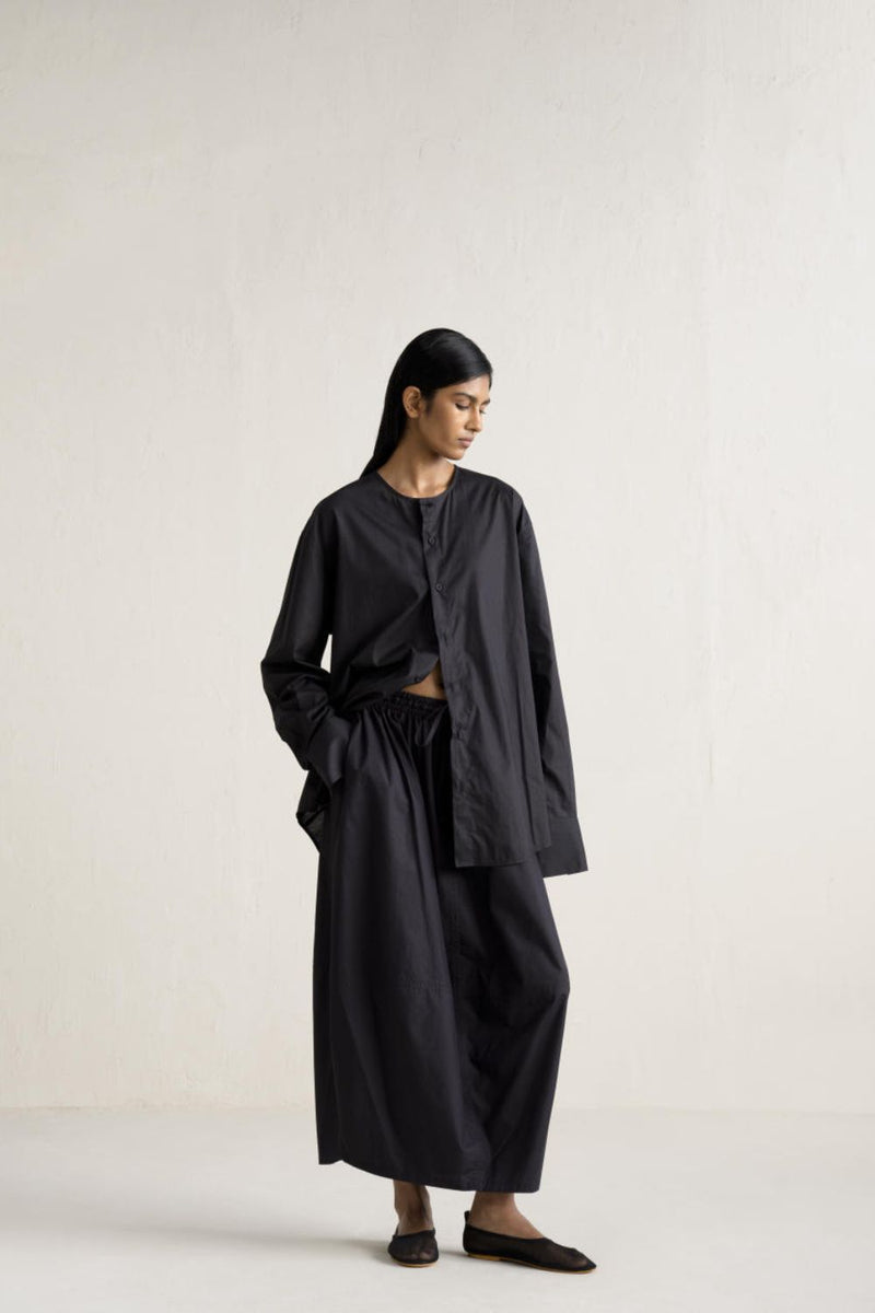 SHOSHA SKIRT SET 100% cotton by Ituvana in black color for women Worldwide